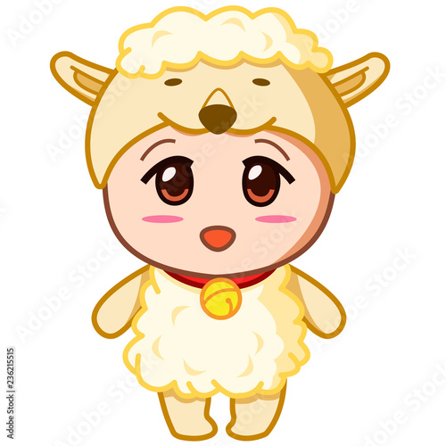 baby in shaggy sheep costume