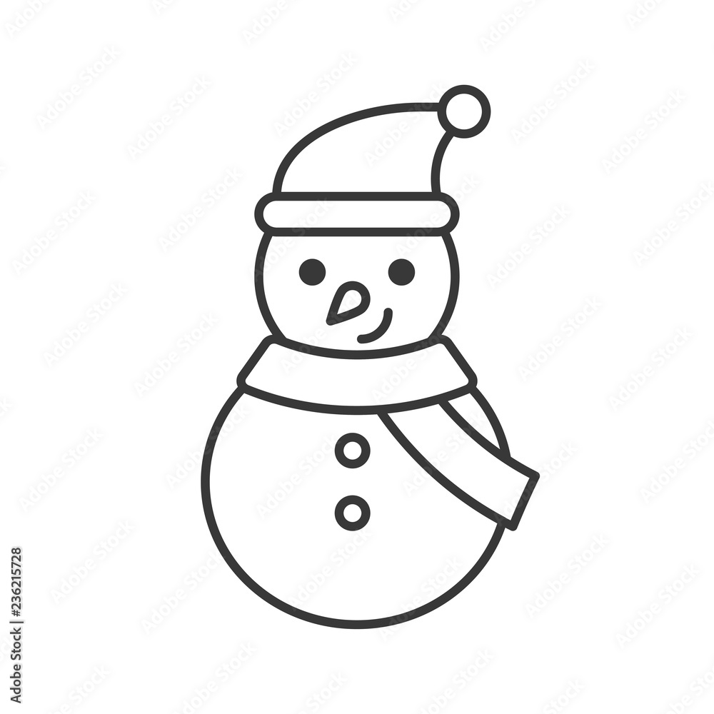 snowman editable outline icon, winter christmas theme snowman editable outline icon, winter christmas theme