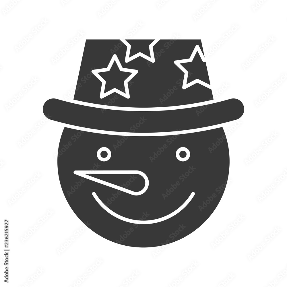 snowman icon in silhouette design for use as material in christmas theme snowman icon in silhouette design for use as material in christmas theme