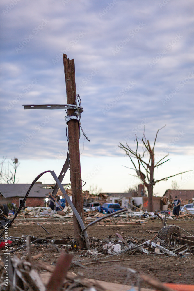 Metal Wrapped Around Telephone Pole After Powerful Storm Metal Wrapped Around Telephone Pole After Powerful Storm