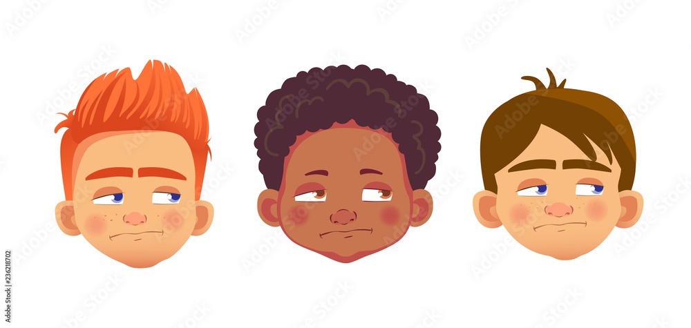 faces of boys character set faces of boys character set