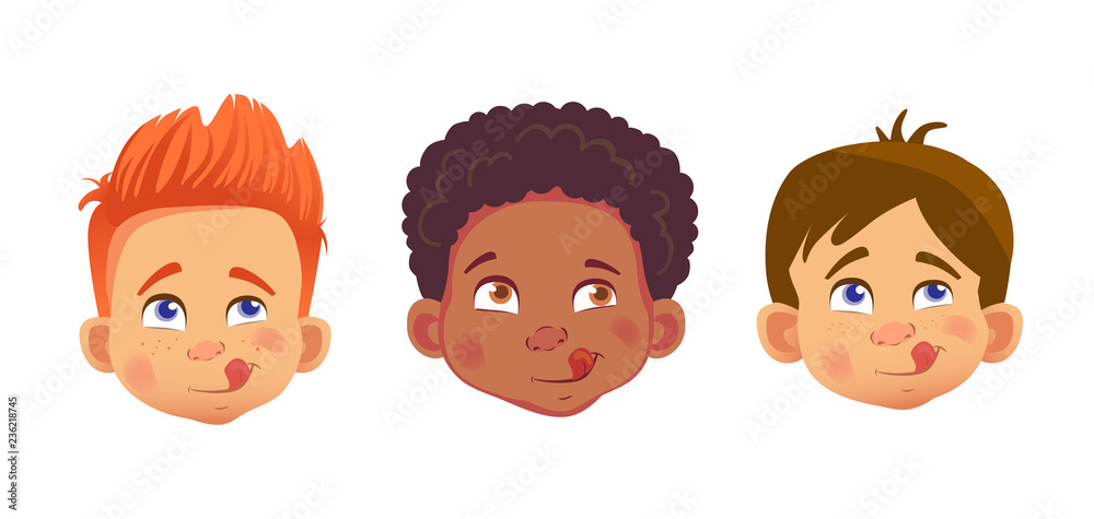 faces of boys character set faces of boys character set