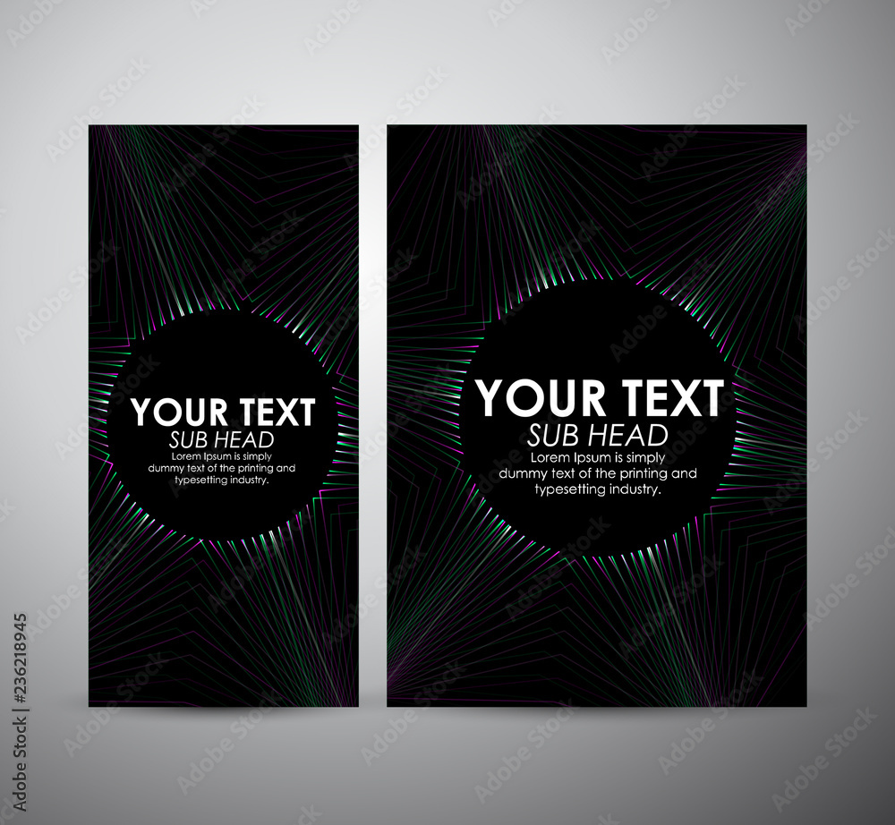 Fototapeta premium Brochure business design Abstract colorful circle lights wave pattern technology background. 