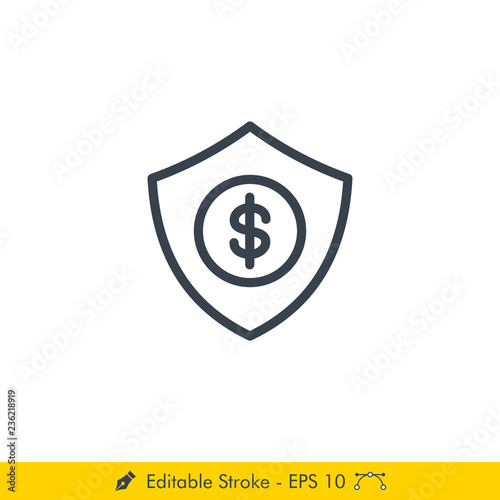 Secure Payment Icon / Vector - In Line / Stroke Design