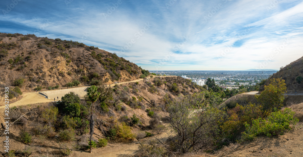 Los Angeles and Hollywood Hills, view from Runyon Canyon Park, Los Angeles, California, 11/27/2018 Los Angeles and Hollywood Hills, view from Runyon Canyon Park, Los Angeles, California, 11/27/2018