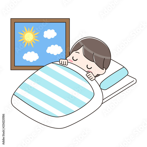 お昼寝中の男の子