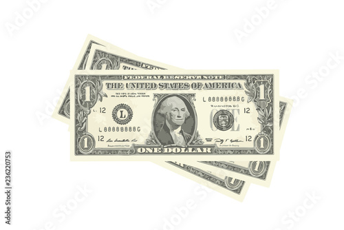 stack of one-dollar bills. vector illustration