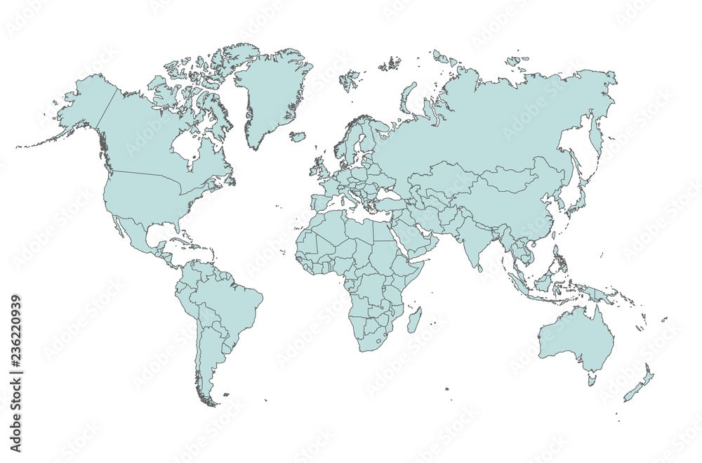 World map. Vector illustration.