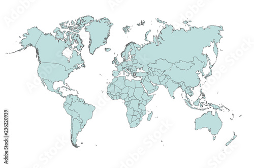 World map. Vector illustration.