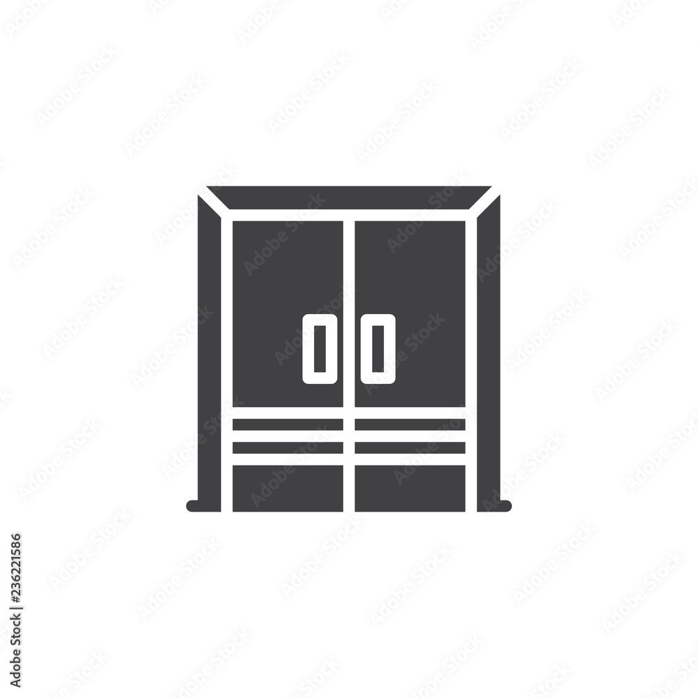 Hospital door vector icon. filled flat sign for mobile concept and web design. Clinic doorway simple solid icon. Symbol, logo illustration. Pixel perfect vector graphics