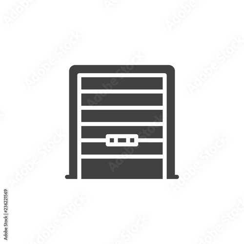 Garage door vector icon. filled flat sign for mobile concept and web design. Shutter gate simple solid icon. Symbol, logo illustration. Pixel perfect vector graphics