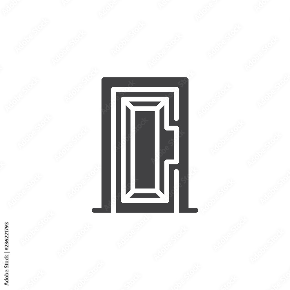 Door vector icon. filled flat sign for mobile concept and web design. Front door simple solid icon. Symbol, logo illustration. Pixel perfect vector graphics Door vector icon. filled flat sign for mobile concept and web design. Front door simple solid icon. Symbol, logo illustration. Pixel perfect vector graphics