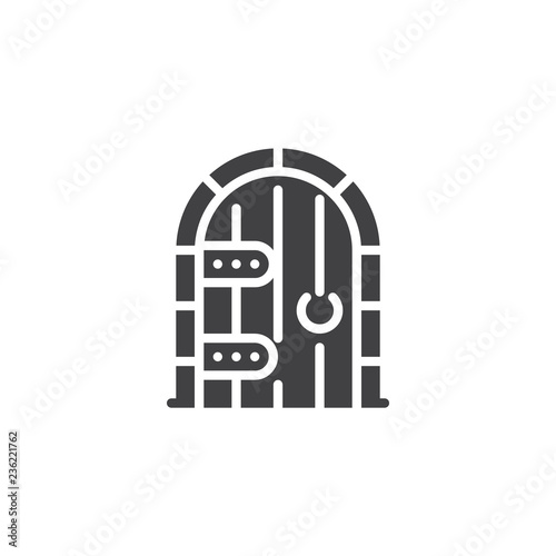 Cellar door vector icon. filled flat sign for mobile concept and web design. Wood door simple solid icon. Symbol, logo illustration. Pixel perfect vector graphics