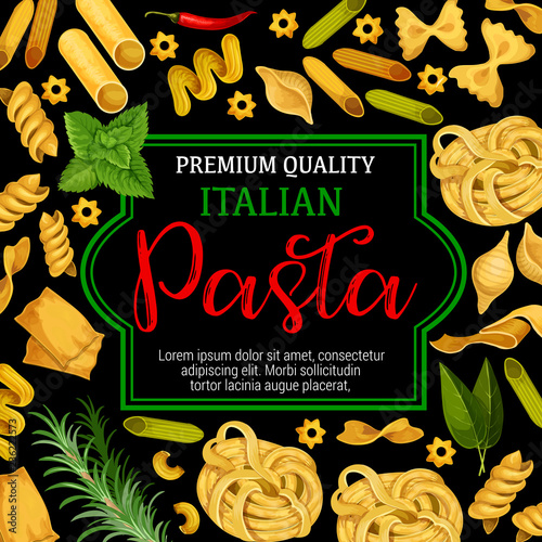 Pasta with greenery as cuisine from Italy