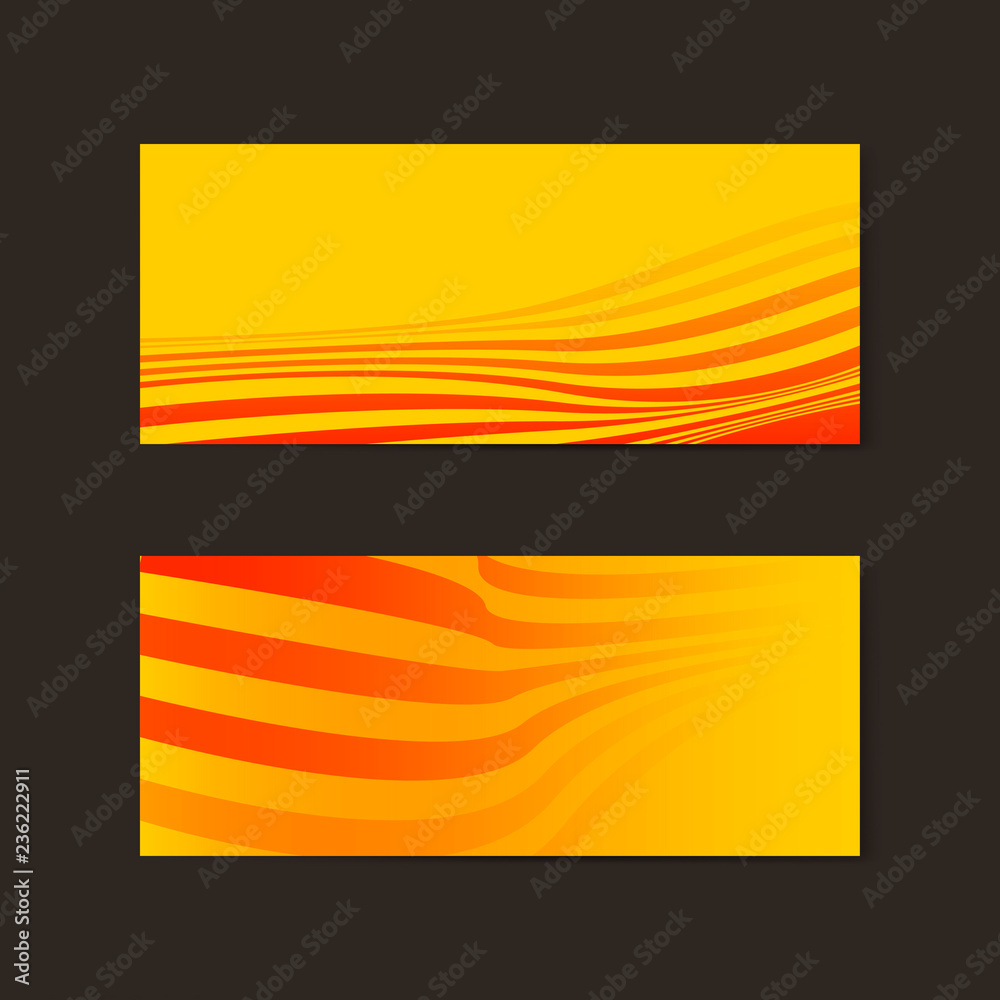 Yellow and orange abstract banner vectors