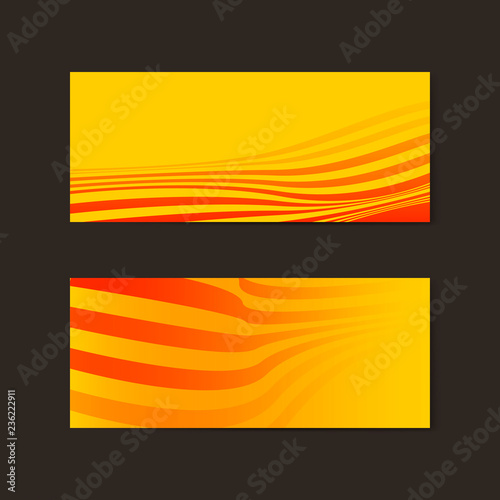 Yellow and orange abstract banner vectors
