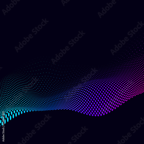 Vibrant halftone on black background vector