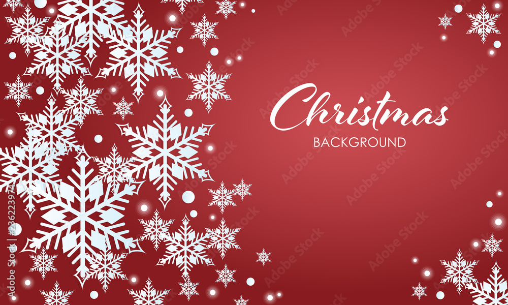 Snowflakes decoration on red background with space for your copy space. Vector illustration design for Christmas holiday banner. Snowflakes decoration on red background with space for your copy space. Vector illustration design for Christmas holiday banner.