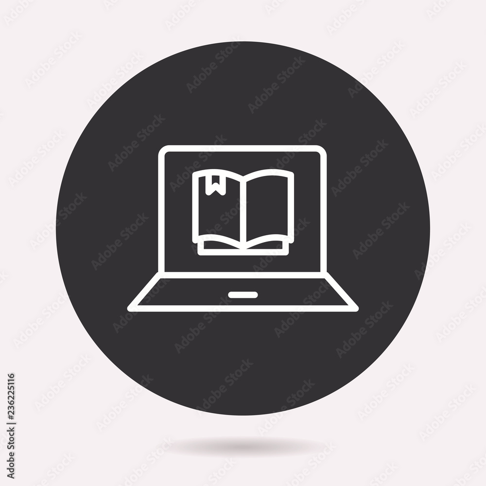 E-learning distance education - vector icon. Illustration isolated. Simple pictogram. E-learning distance education - vector icon. Illustration isolated. Simple pictogram.