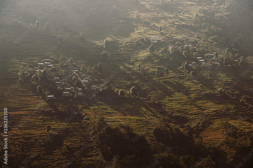 Upper Town In High Mountain, Nepal Upper Town In High Mountain, Nepal