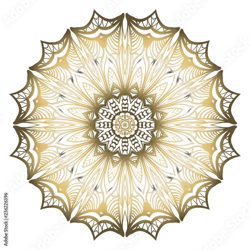 Flower coloring Mandala. decorative elements. Oriental pattern, vector illustration. Indian, moroccan, mystic, ottoman motifs.