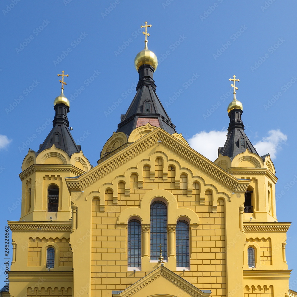 The Alexander Nevsky Cathedral against the blue sky, Nizhny Novgorod, Russia. Built in the years 1868-1881