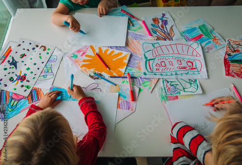 kids drawing, education, learning, arts and crafts class