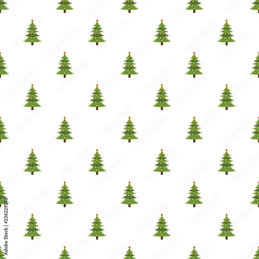 Xmas fir tree pattern seamless vector repeat for any web design