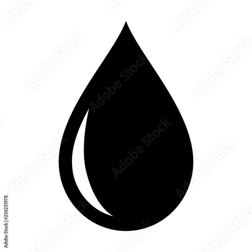 Water, blood, oil or petrol drop / droplet flat vector icon for apps and websites