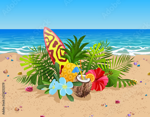 tropical bird composition