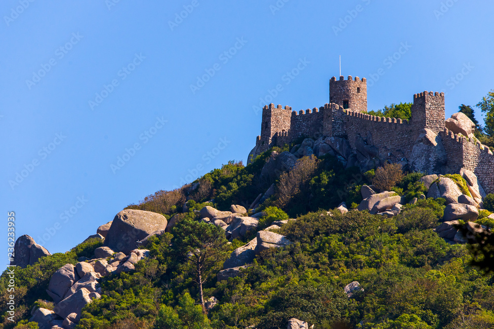 The Castle of the Moors is a hilltop medieval castle in Sintra, Portugal