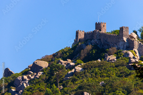 Obraz na płótnie The Castle of the Moors is a hilltop medieval castle in Sintra, Portugal w salonie