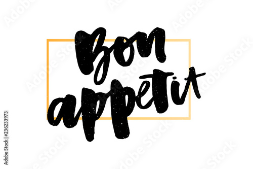 Bon appetit 2 lettering calligraphy brush design ink black