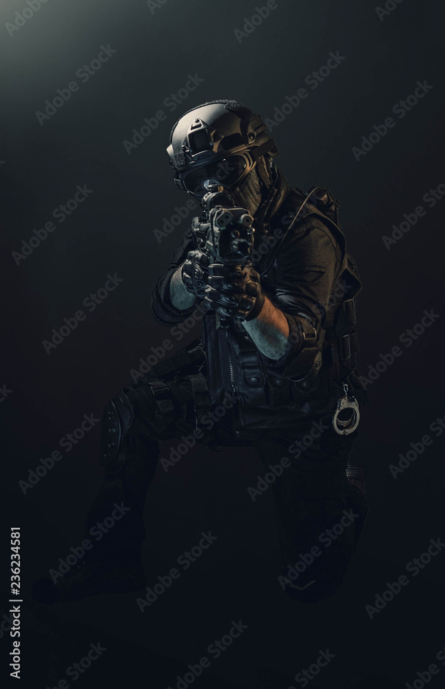 special forces soldier police, swat team member