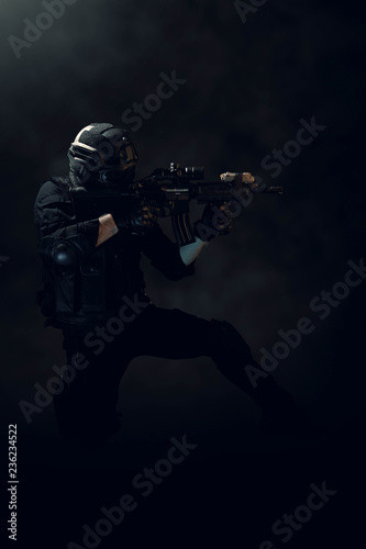 special forces soldier police, swat team member © santoelia
