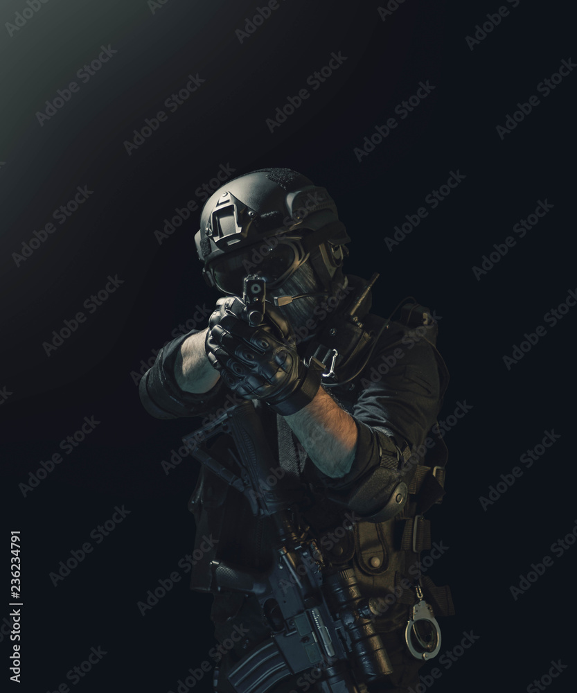 special forces soldier police, swat team member