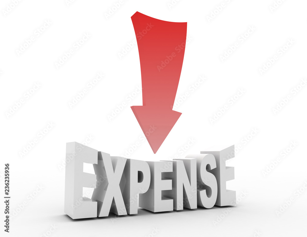 Expense Reduction Concept . 3d rendered illustration Expense Reduction Concept . 3d rendered illustration