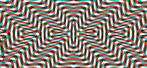 Pattern with optical illusion. Black and white design. Abstract striped background. Vector illustration.