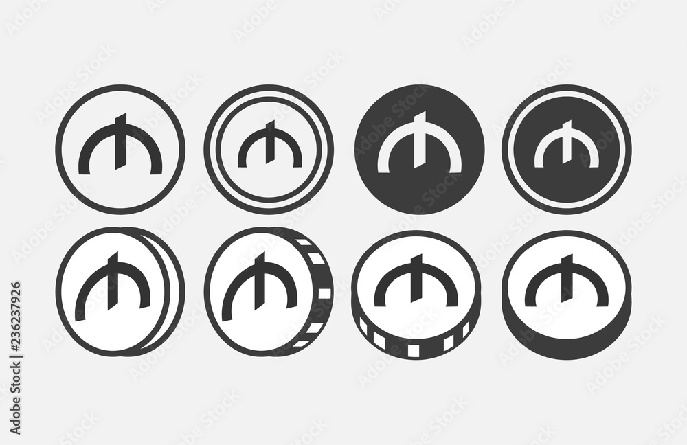 Currency icon. Money. Azerbaijan manat. Vector illustration. Currency icon. Money. Azerbaijan manat. Vector illustration.