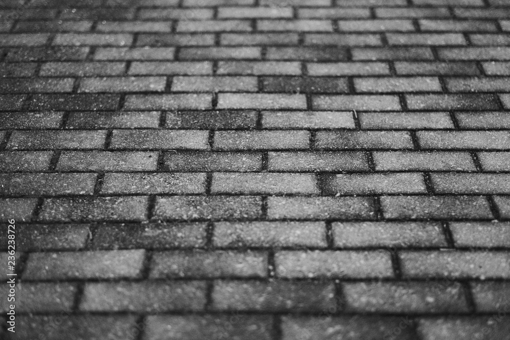 Brick or tile in pattern on the street Brick or tile in pattern on the street