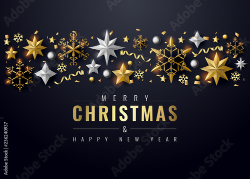 Merry Christmas text design. Vector logo, typography. Usable as banner, greeting card, gift package etc.