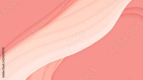 Vector 3D abstract background with paper cut shape. Colorful pink carving art. Paper craft Antelope canyon landscape with gradient colors. Minimalistic design for business presentations, flyers.