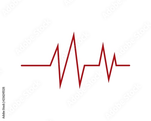 Heartbeat Cardiogram Icon Vector Logo Template 