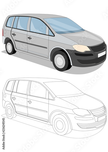 Cars. Isolated on white background. Vector illustration.