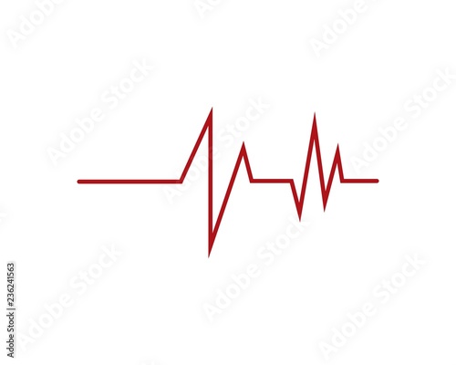 Heartbeat Cardiogram Icon Vector Logo Template 