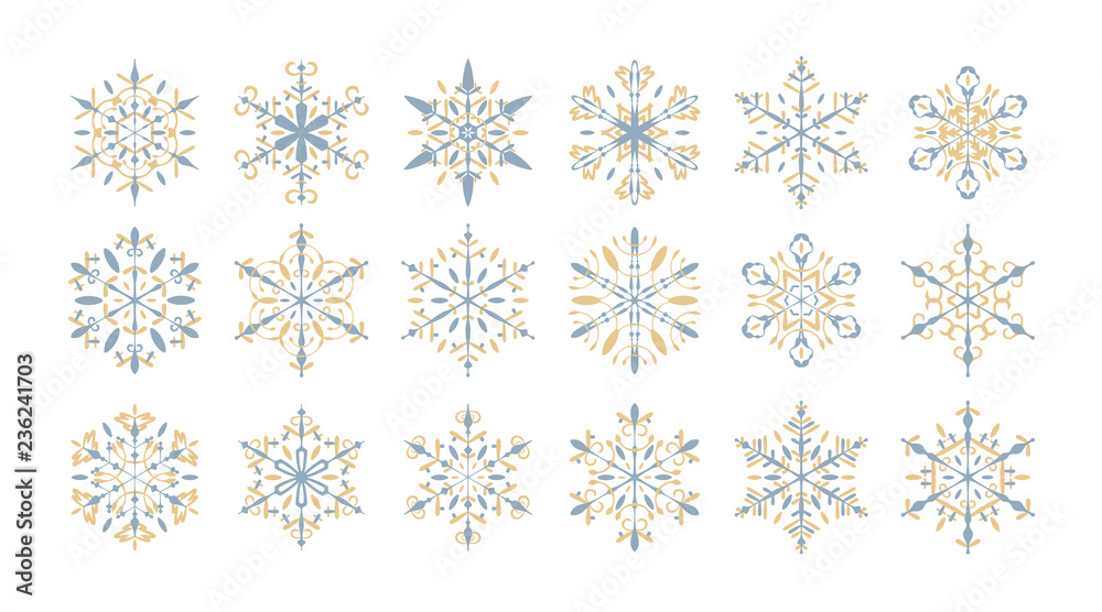 set of snow flake, vector illustration.