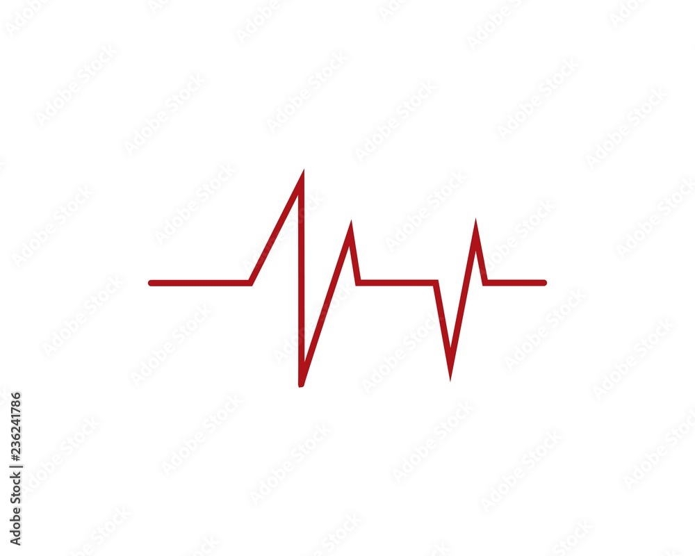 Heartbeat Cardiogram Icon Vector Logo Template