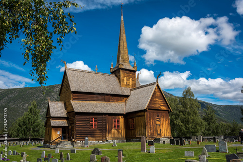 Lom Stave Church in Otta Valley in Norway photo