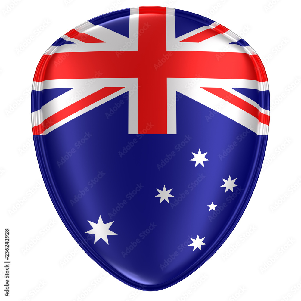 Obraz premium 3d rendering of an Australia flag icon.