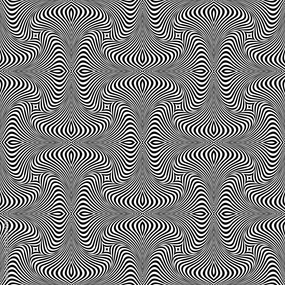 Fototapeta premium Seamless op art pattern. Lines texture.